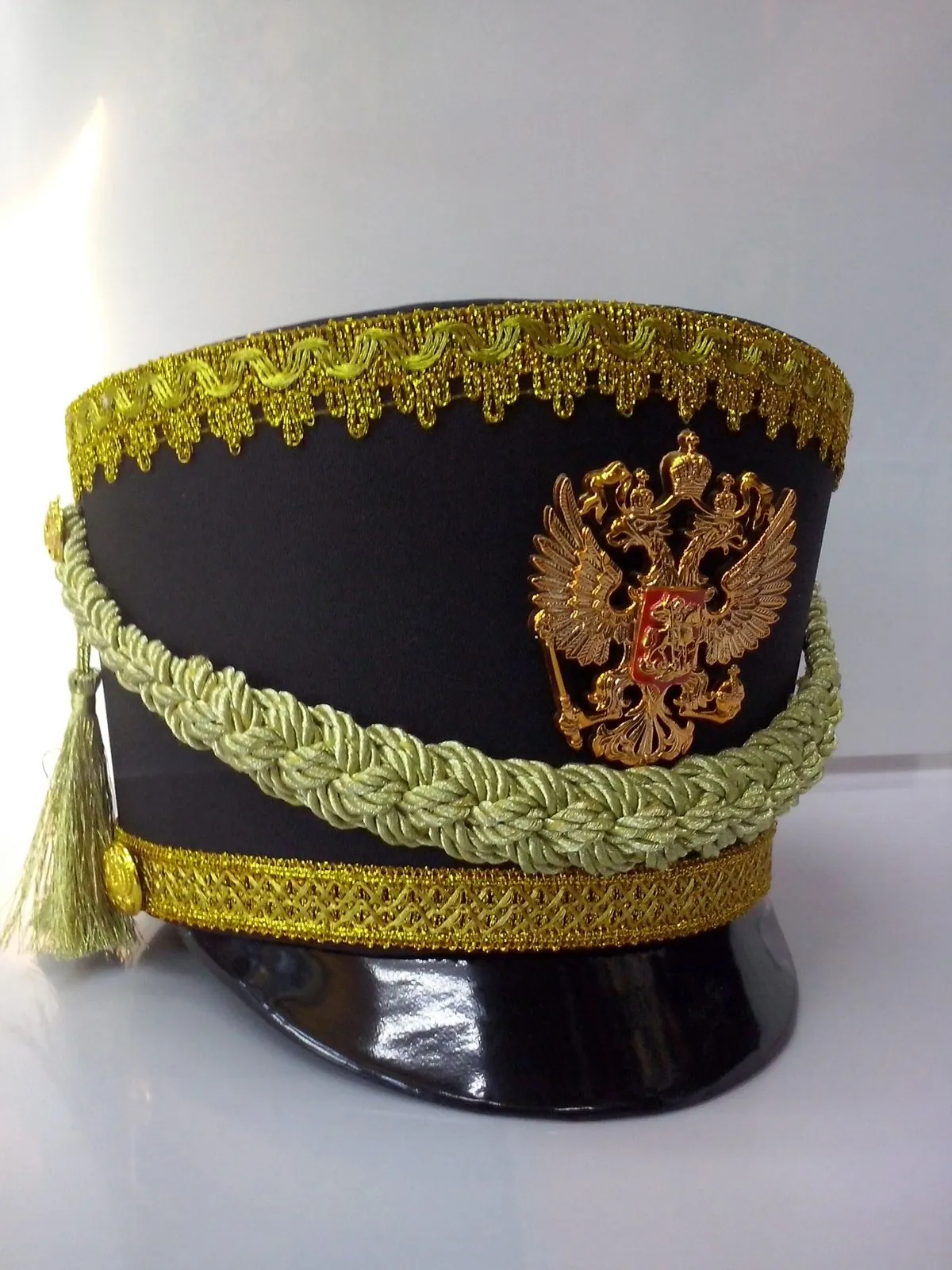 Кивер детский чёрный с золотом — ручной пошив, Севастополь