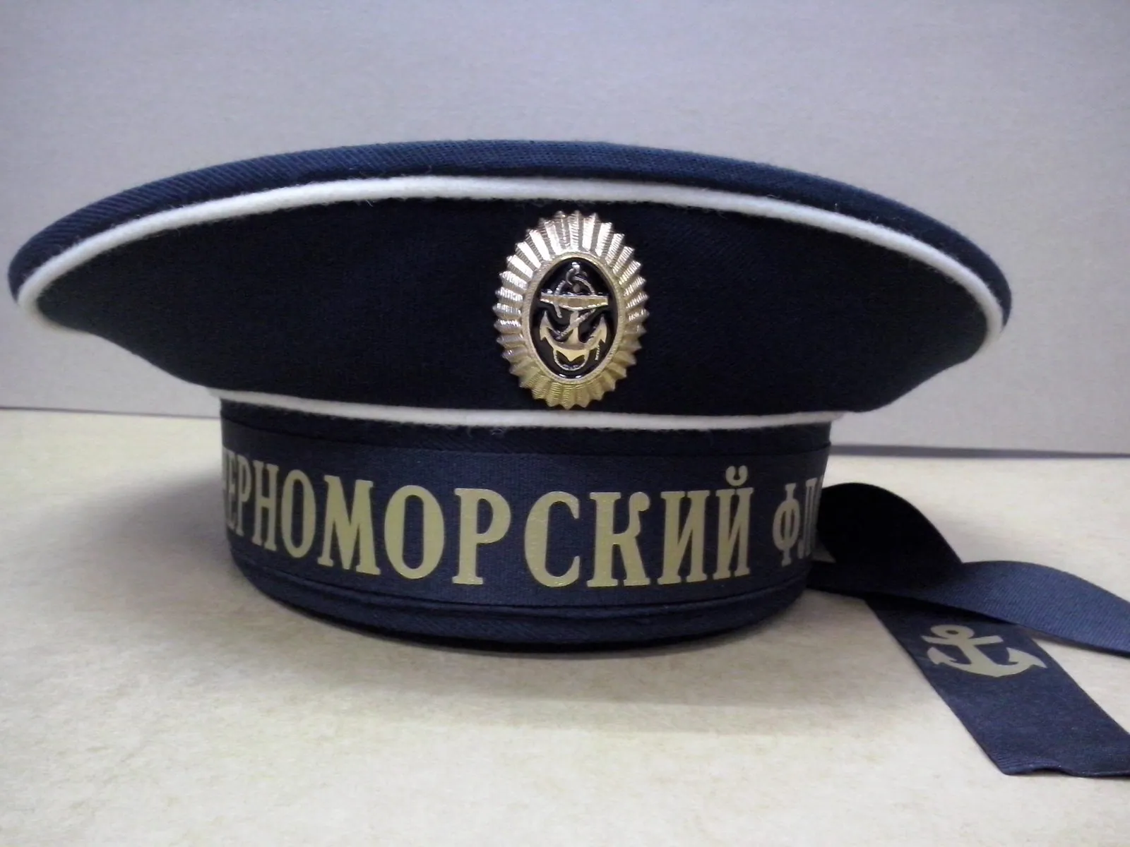 Бескозырка чёрная ВМФ — ручной пошив, севастопольская фуражечная мастерская — фото 2