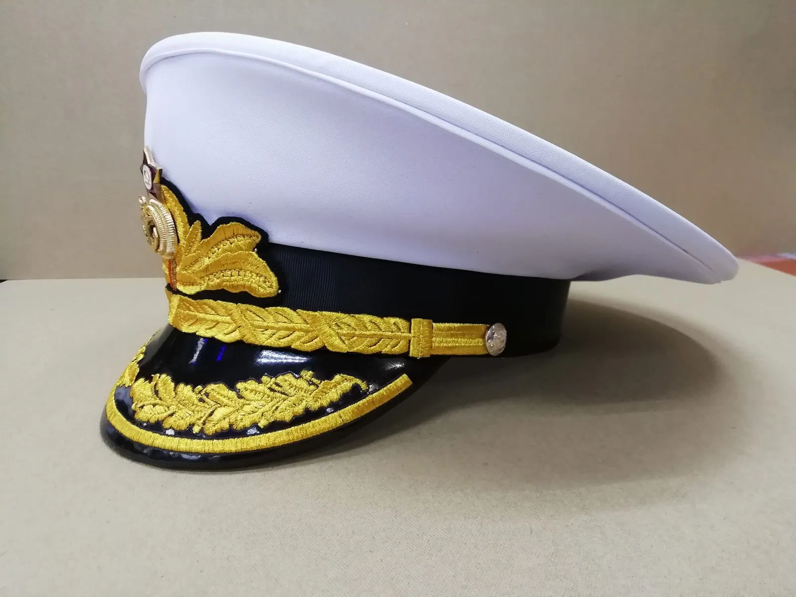 Фуражка адмирала парадная летняя СССР — ручной пошив, севастопольская фуражечная мастерская — фото 2